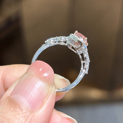 ANSTER Jewelry Factory 18K Real Gold Ring Cushion cut Fancy Pink Lab Grown Diamond Ring with IGI