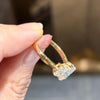 ANSTER Jewelry Factory 18K Real Gold Ring Three stone design Radiant cut Lab Grown Diamond Ring with IGI