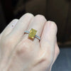 ANSTER Wholesales Price 18K White Gold Ring Radiant cut Fancy Yellow Lab Grown Diamond Ring with IGI