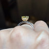 ANSTER Wholesales Price 18K White Gold Ring Radiant cut Fancy Yellow Lab Grown Diamond Ring with IGI