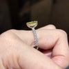 ANSTER Wholesales Price 18K White Gold Ring Radiant cut Fancy Yellow Lab Grown Diamond Ring with IGI
