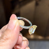 ANSTER Wholesales Price 18K White Gold Ring Radiant cut Fancy Yellow Lab Grown Diamond Ring with IGI