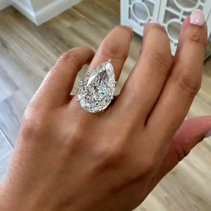 ANSTER Wholesales Price 20+ Carat Big Lab Grown Diamond Ring with IGI 18K White Gold Ring