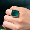 ANSTER Wholesales Price 20+ Carat Big Lab Grown Emerald Ring with GRC 18K White Gold Ring