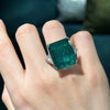 ANSTER Wholesales Price 20+ Carat Big Lab Grown Emerald Ring with GRC 18K White Gold Ring