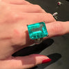 ANSTER Wholesales Price 20+ Carat Big Lab Grown Emerald Ring with GRC 18K White Gold Ring