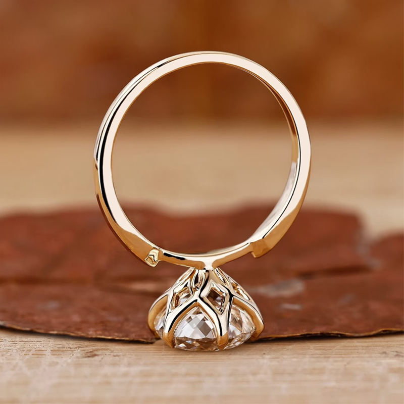 ANSTER Customized Jewelry 18K Gold 1.51ct Portuguese Cut Lab Grown Diamond Ring with IGI