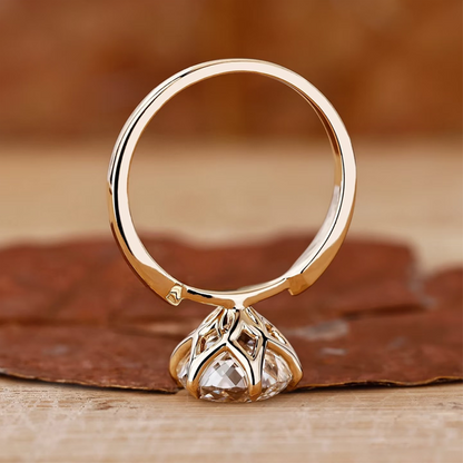 ANSTER Customized Jewelry 18K Gold 1.51ct Portuguese Cut Lab Grown Diamond Ring with IGI