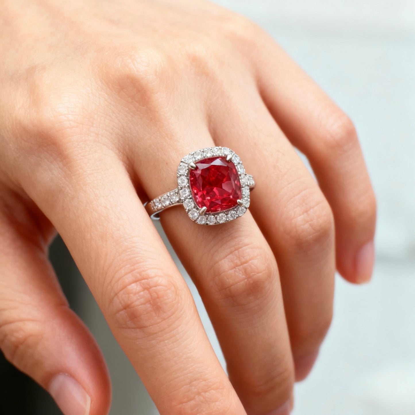 ANSTER Custom 1.53ct VVS2 Red Lab Grown Diamond Ring
