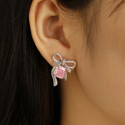 ANSTER Jewelry Customize PT950 Platinum Pink Lab Grown Diamond Earrings