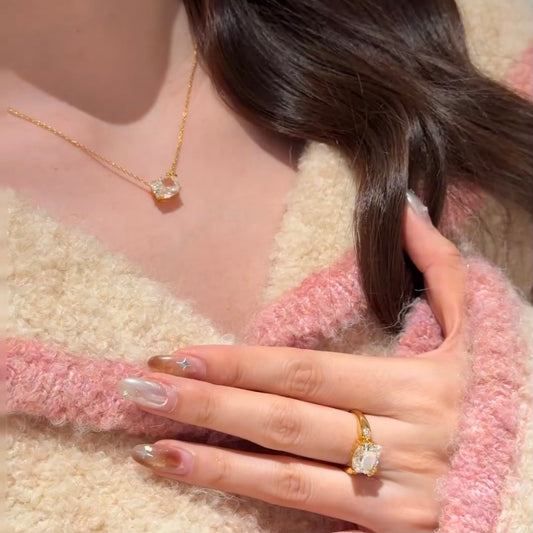 ANSTER Jewelry Custom 18K Gold Hello Kitty Charms Pendant Lab Grown Diamond Necklace