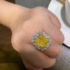 ANSTER Jewelry IGI Platinum PT950 10ct Asscher Cut Yellow Lab Grown Diamond Ring