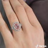 ANSTER Platinum Jewelry PT950 Ring 1.5ct Fancy Pink Lab Grown Diamond Engagement Ring with IGI