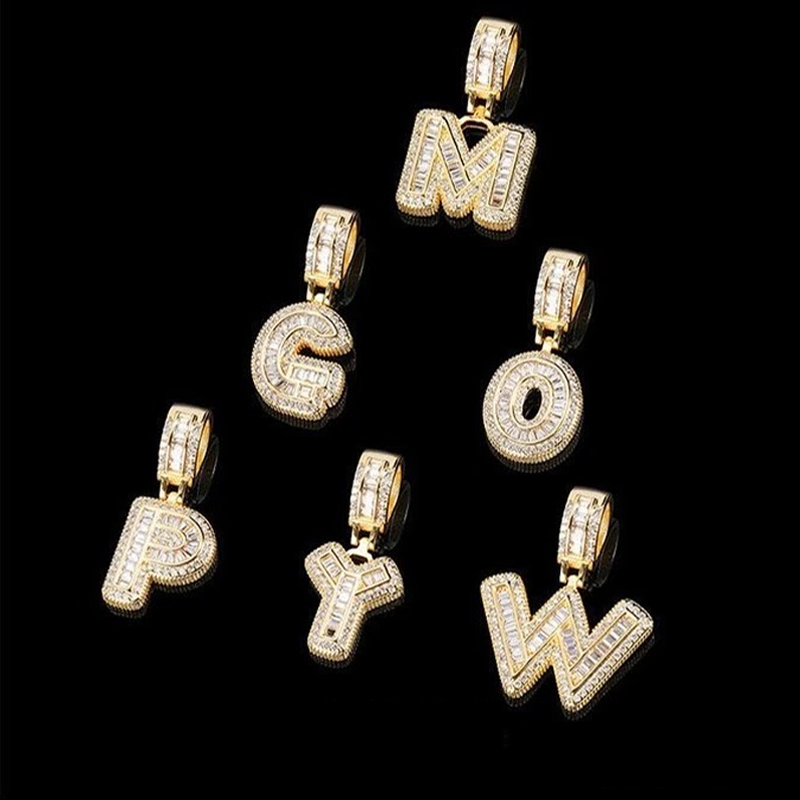 ANSTER Jewelry Custom 18K Gold Letter Shape Lab Grown Diamond Necklace Chains