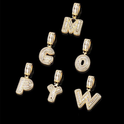 ANSTER Jewelry Custom 18K Gold Letter Shape Lab Grown Diamond Necklace Chains