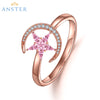 ANSTER Jewelry Custom PT950 Platinum Natural Star Moon Series Gemstone Ring