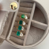 ANSTER JEWELRY 4ct Emerald Cut Emerald Lab Grown Diamond 18K Gold Ring