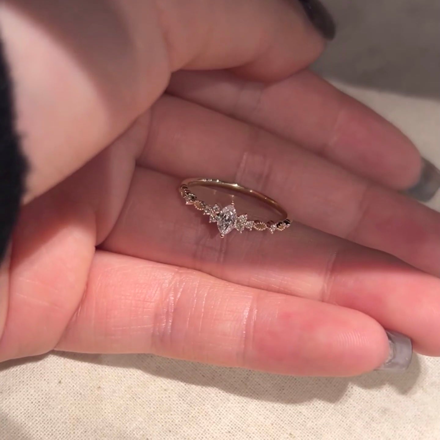ANSTER Customized 14K Gold Ring Melee Lab Diamond Fashion Ring