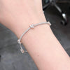 ANSTER Jewelry 18K Rose Gold Heart cut Lab Grown Diamond Tennis Chain Bracelet with IGI