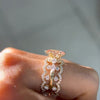 ANSTER 18K Gold Jewelry 1ct IGI VS2 VVS1 Fancy Pink Lab Grown Diamond Ring Sets
