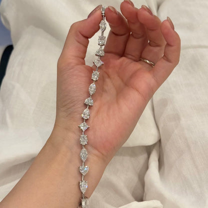 ANSTER Jewelry Mix cut Lab Grown Diamond Tennis Bracelets with IGI