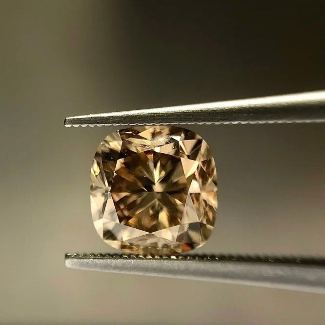 ANSTER Jewelry 18K Gold 5ct Fancy Brown Lab Grown Diamond Ring with IGI