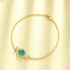 ANSTER Jewelry Custom Oval Cut Lab Emerald Lab Grown Gemstone 18K Gold Bracelet