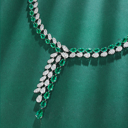 ANSTER Fine Jewelry Emerald Lab Grown Gemstone 18K Gold Necklace