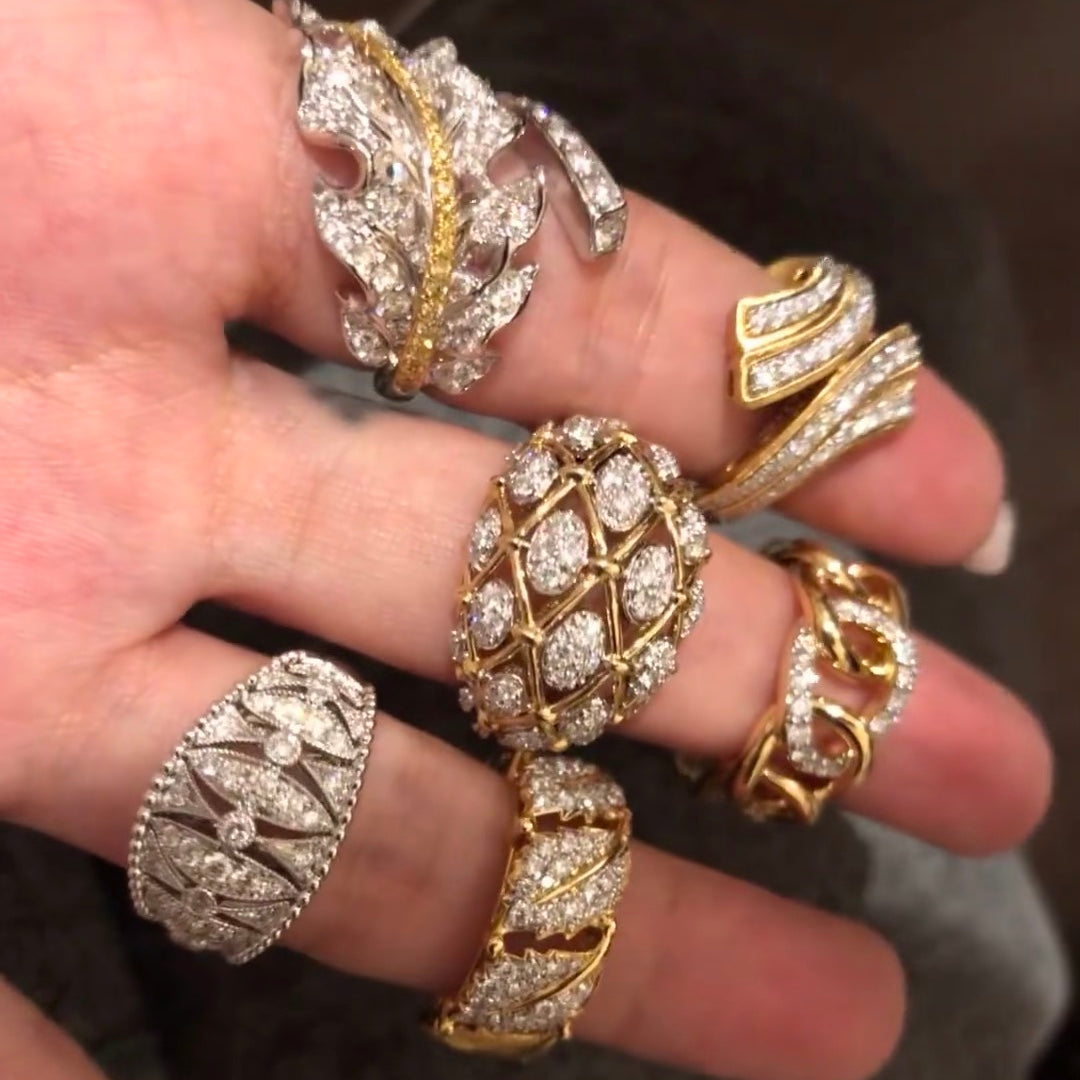 ANSTER Custom Lab Grown Diamond Ring 10/14/18/24K Dubai Gold Jewelry