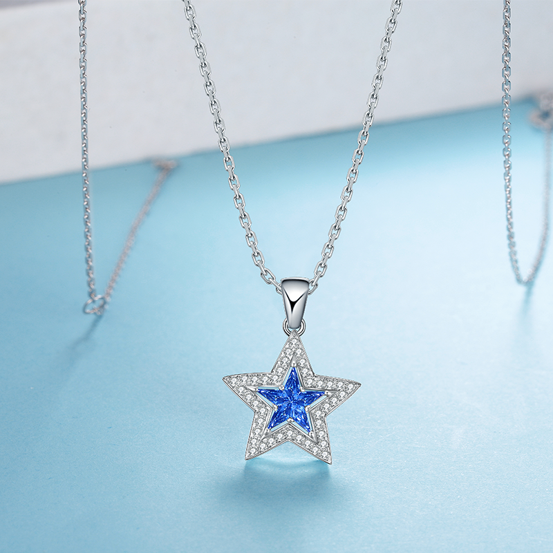 ANSTER Jewelry Anel de diamante personalizado em forma de estrela e lua cultivado em laboratório 