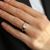 ANSTER 18K Gold Jewelry 1ct VS2 VVS1 Emerald Cut Lab Grown Diamond Men Ring with IGI