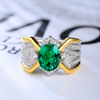 ANSTER Jewelry Customize Lab Grown Gemstone 18K Gold Ring Lab Emerald Ring