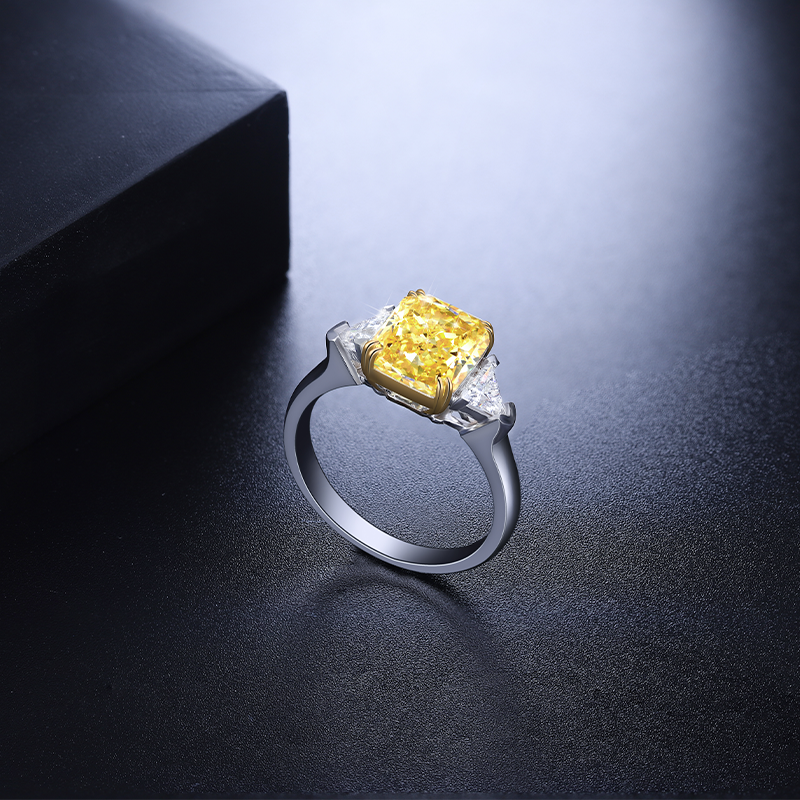 ANSTER Jewelry Anel de diamante ético feito à mão em ouro 18K com lapidação pera cultivado em laboratório 