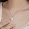 ANSTER Jewelry PT950 Necklace 5ct IGI Fancy Color VVS2 Lab Grown Diamond Pendant Necklace