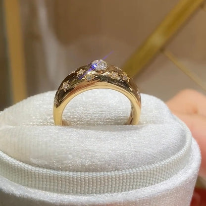 ANSTER Jewelry Anel de diamante ético feito à mão em ouro 18K com lapidação pera cultivado em laboratório 