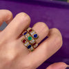 ANSTER Jewelry 18K Gold FIFA World Cup Style Lab Grown Gemstone Ring with GIA