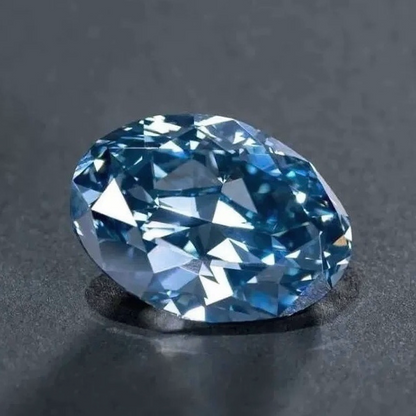 ANSTER Custom 23.64ct VVS2 Oval cut Lab Grown Blue Diamond Platinum Ring