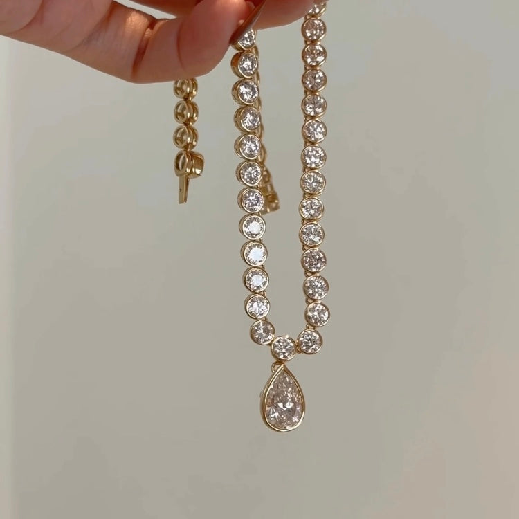 ANSTER Jewelry Anel de diamante ético feito à mão em ouro 18K com lapidação pera cultivado em laboratório 