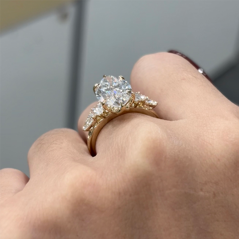 ANSTER Customized Fine Jewelry 4ct Marquise Cut Lab Grown Loose Diamond Ring