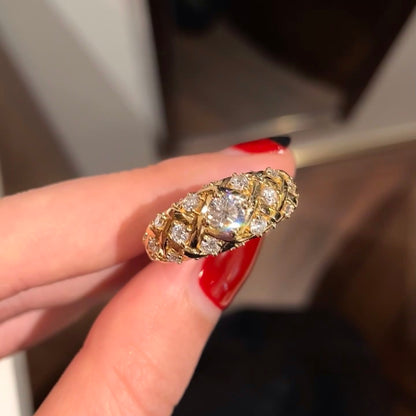 ANSTER Custom Lab Grown Diamond Ring 18K 14K 10K Dubai Gold Jewelry