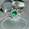 ANSTER Wholesales Price 2ct Lab Grown Emerald Ring with GRC 18K White Gold Ring