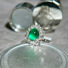 ANSTER Wholesales Price 2ct Lab Grown Emerald Ring with GRC 18K White Gold Ring