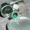 ANSTER Wholesales Price 2ct Lab Grown Emerald Ring with GRC 18K White Gold Ring