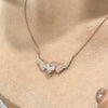 ANSTER Custom Wholesales Price Heart cut Wings Design Pendant 18K Gold Lab Grown Diamond Necklace with IGI