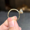 ANSTER Jewelry Anel de diamante ético feito à mão em ouro 18K com lapidação pera cultivado em laboratório 