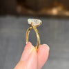 ANSTER Jewelry Anel de diamante ético feito à mão em ouro 18K com lapidação pera cultivado em laboratório 
