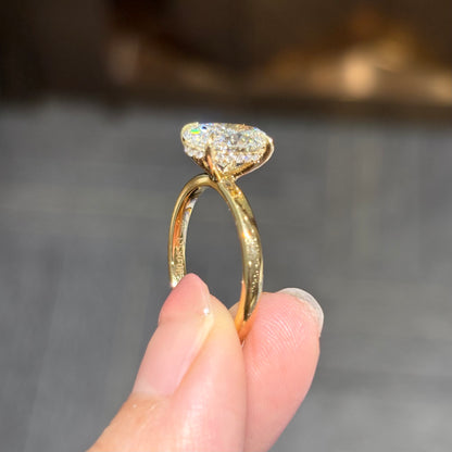 ANSTER Wholesales Price 18K Gold Ring Oval cut Lab Grown Diamond Ring with IGI