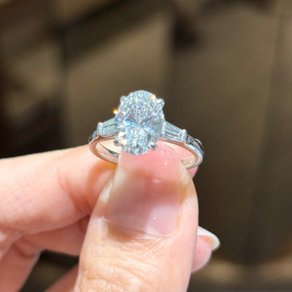 ANSTER Jewelry Anel de diamante ético feito à mão em ouro 18K com lapidação pera cultivado em laboratório 