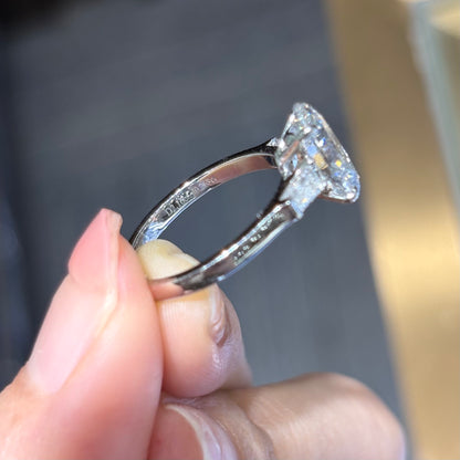 ANSTER Jewelry Anel de diamante ético feito à mão em ouro 18K com lapidação pera cultivado em laboratório 