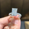 ANSTER Wholesales Price 18K White Gold Ring Radiant cut Lab Grown Diamond Ring with IGI